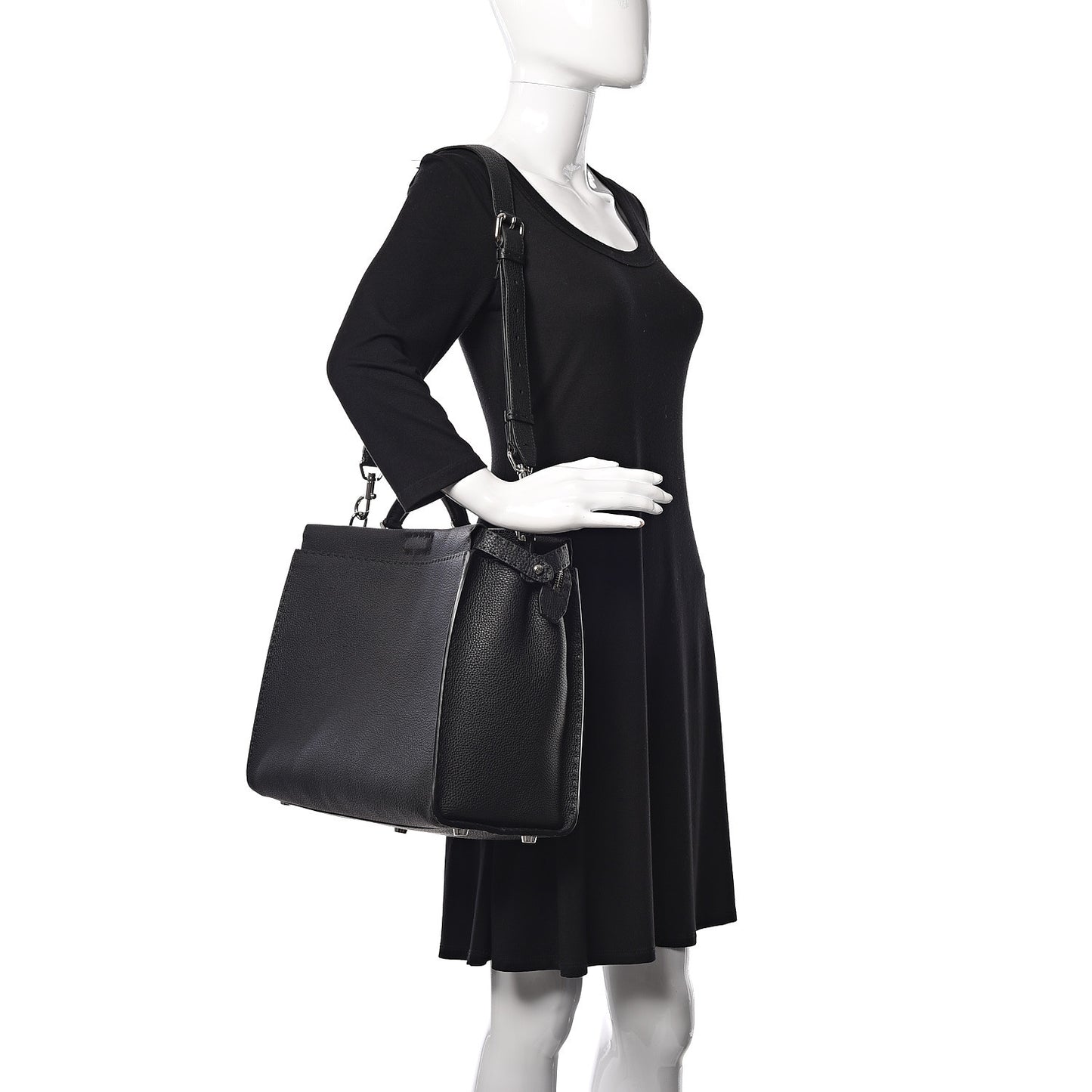 Cuoio Romano Selleria Bi-Color Large Mens Peekaboo Iconic Essential Satchel Lavagna Black