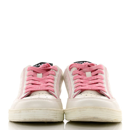 Chanel Calfskin Womens Logo Sneakers 36.5 Pink White 2 of 9
