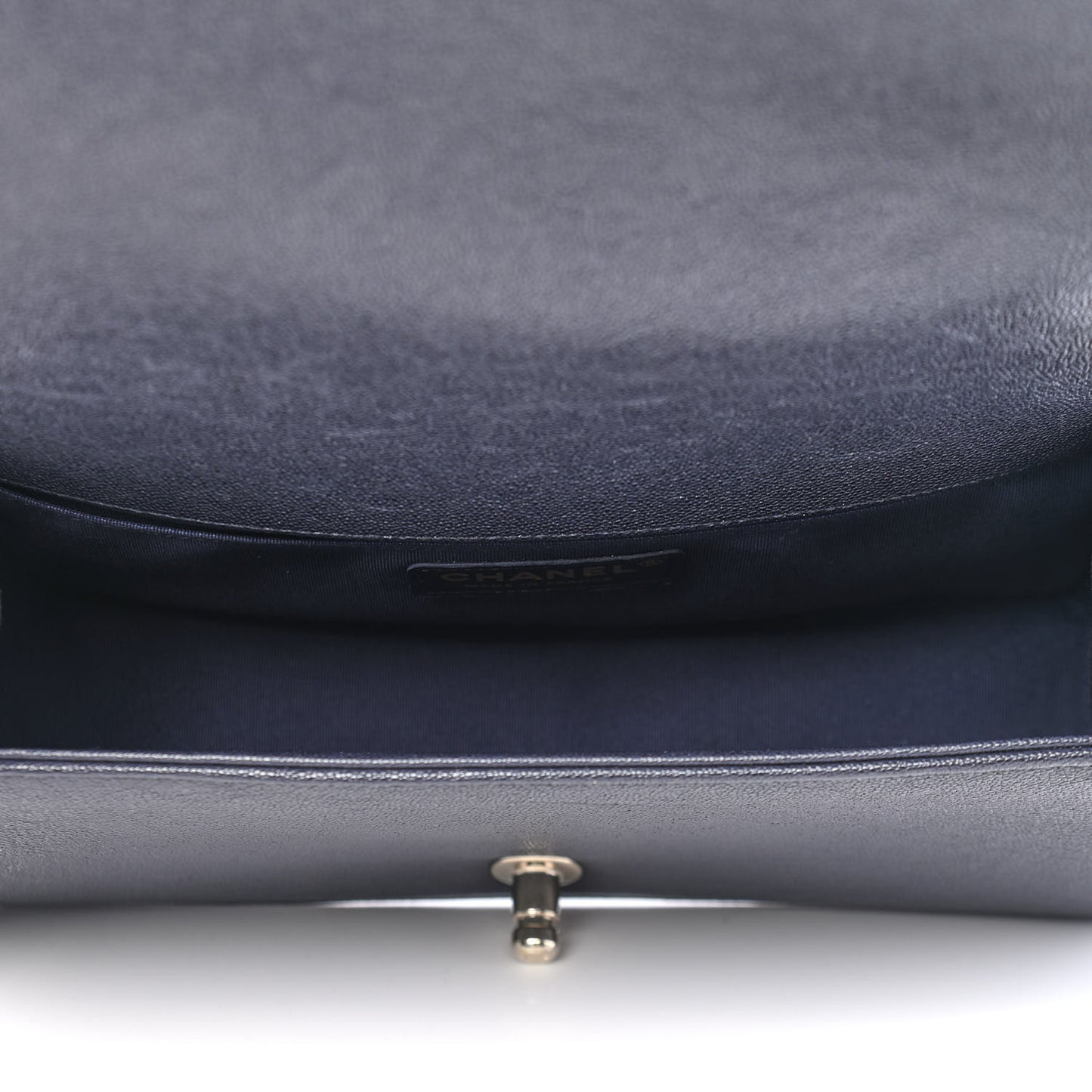 Caviar Quilted Medium Boy Flap Dark Navy Blue