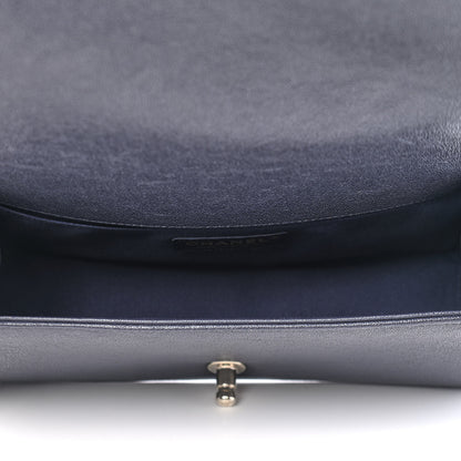 Chanel Caviar Quilted Medium Boy Flap Dark Navy Blue 4 of 8