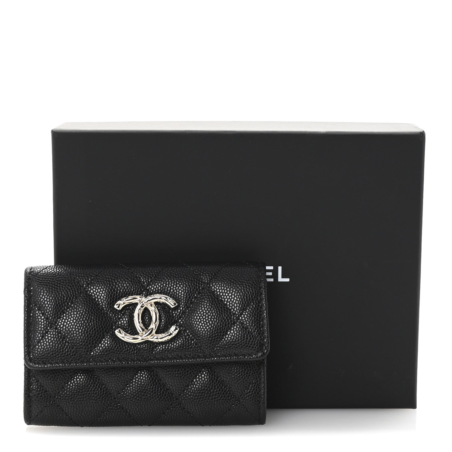 Chanel Caviar Quilted CC Flap Card Holder Black 9 of 9