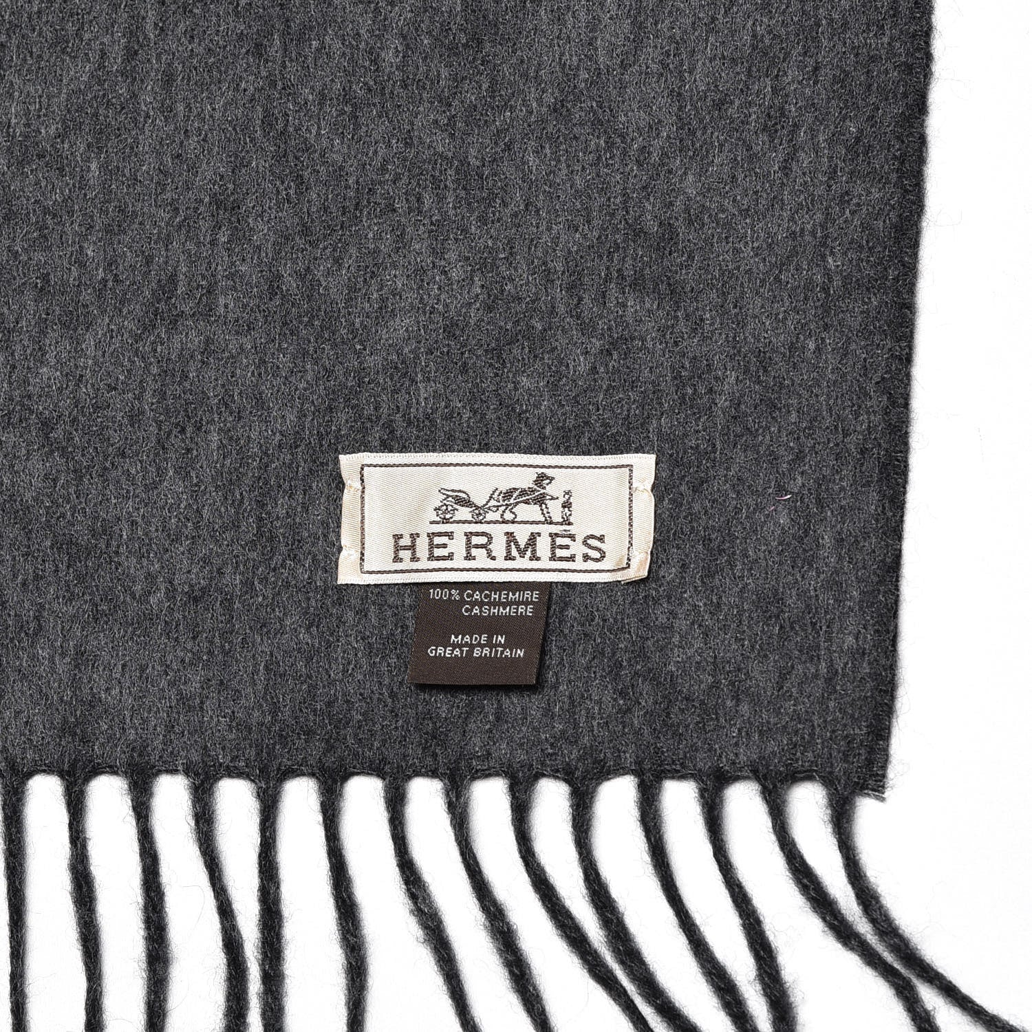 Hermes Cashmere Recto Verso Muffler Black Flanelle 4 of 4