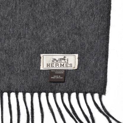 Hermes Cashmere Recto Verso Muffler Black Flanelle 4 of 4