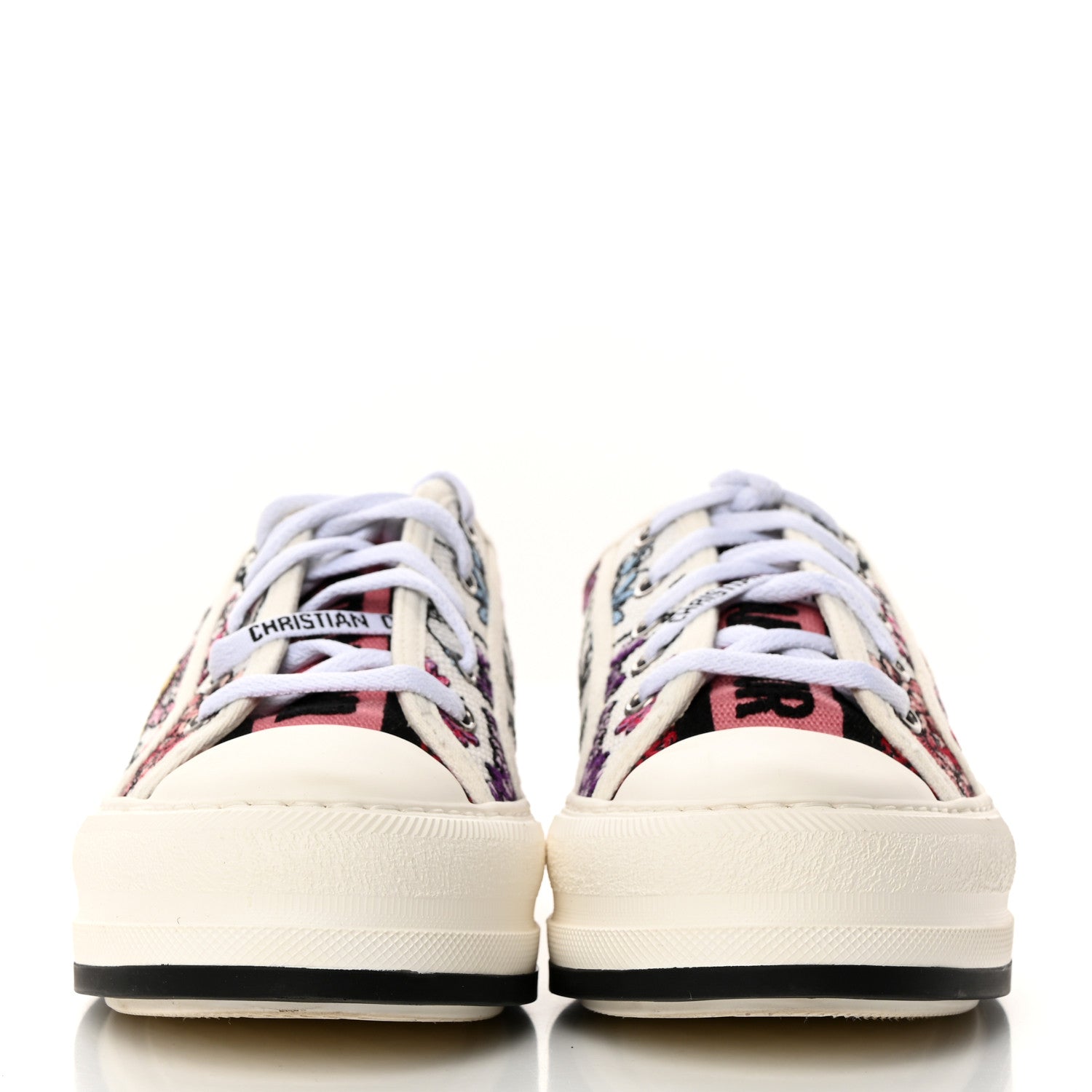 Christian Dior Canvas Jardin Botanique Embroidered Womens Walk'N'Dior Low Top Sneakers 36.5 White Multicolor 2 of 9