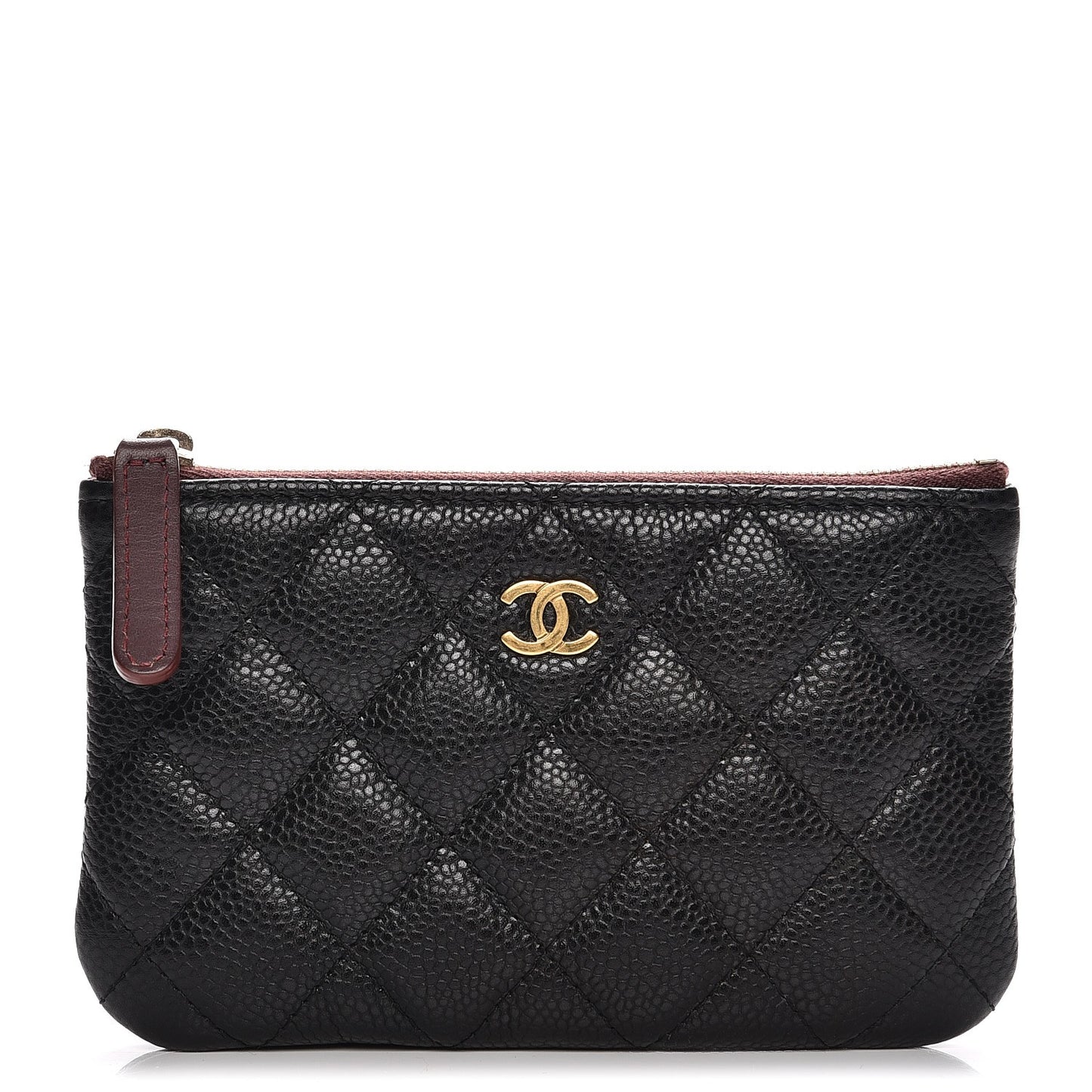 Caviar Quilted Small Cosmetic Case Black