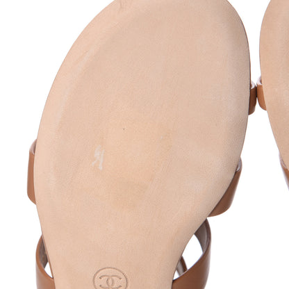 Chanel Calfskin Gladiator Sandals 36.5 Brown 9 of 10