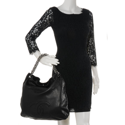 Chanel Lambskin Soft and Chain Large Hobo Black 2 of 8