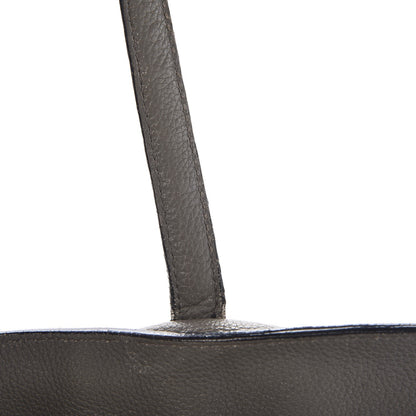 Alexander McQueen Pebbled Calfskin Large Skull Padlock Zip Around Tote Dark Grey 12 of 28