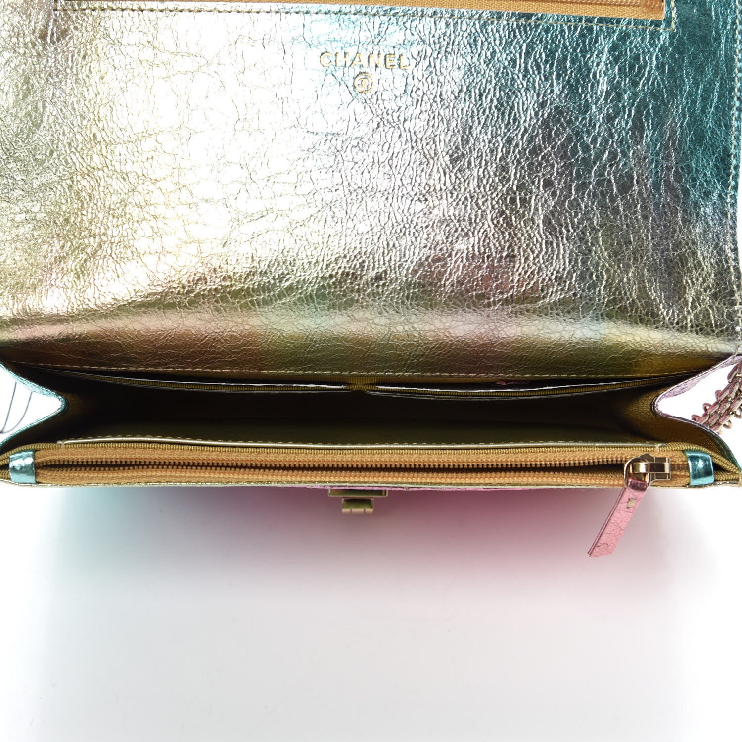 Chanel Metallic Goatskin Quilted 2.55 Reissue Wallet on Chain WOC Multicolor 5 of 12