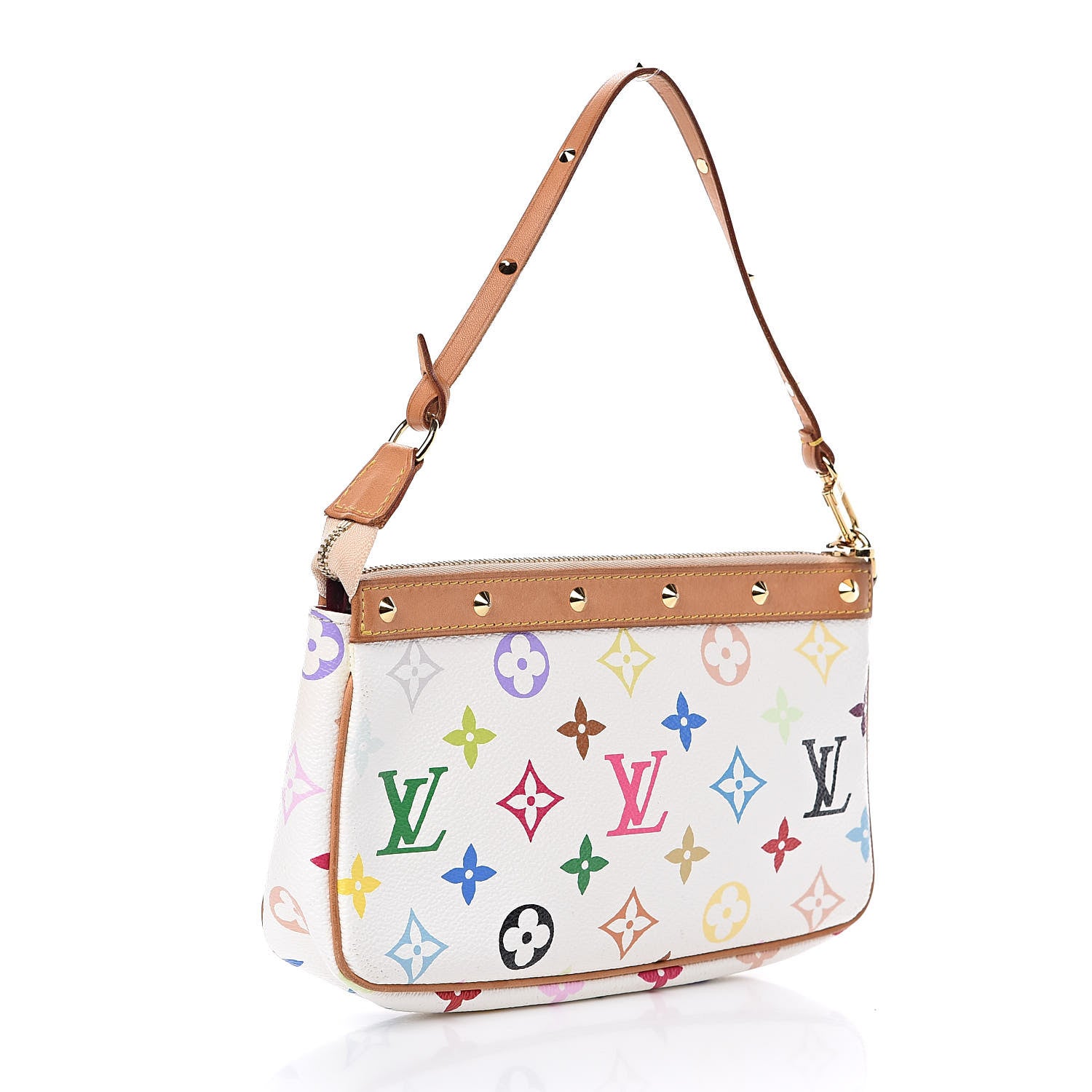 Louis Vuitton Monogram Multicolor Pochette Accessories White 3 of 13