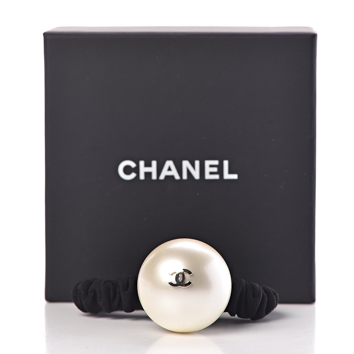 Pearl CC Hair Tie Black Gold Pearly White