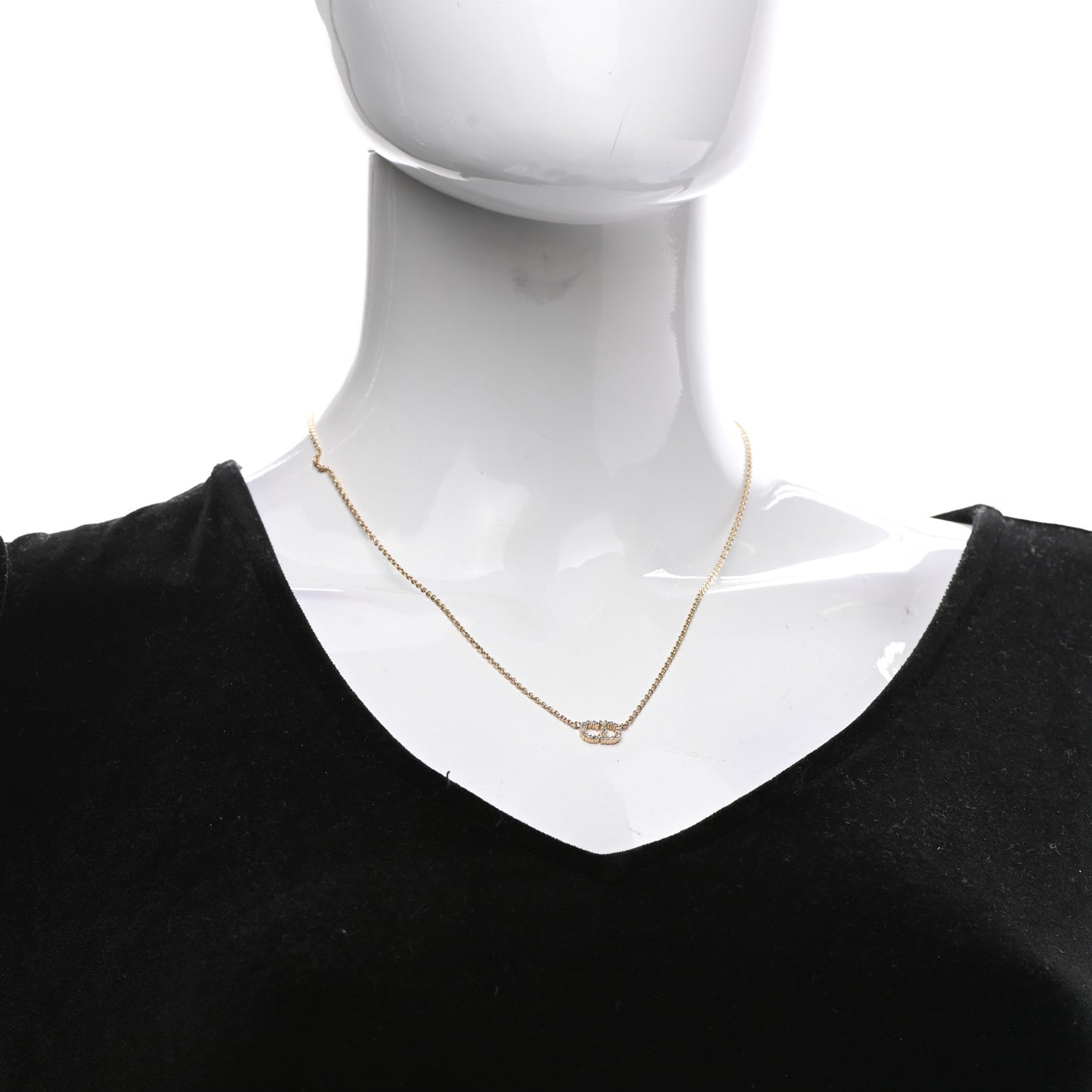 Metal Crystal Clair D Lune Necklace Gold