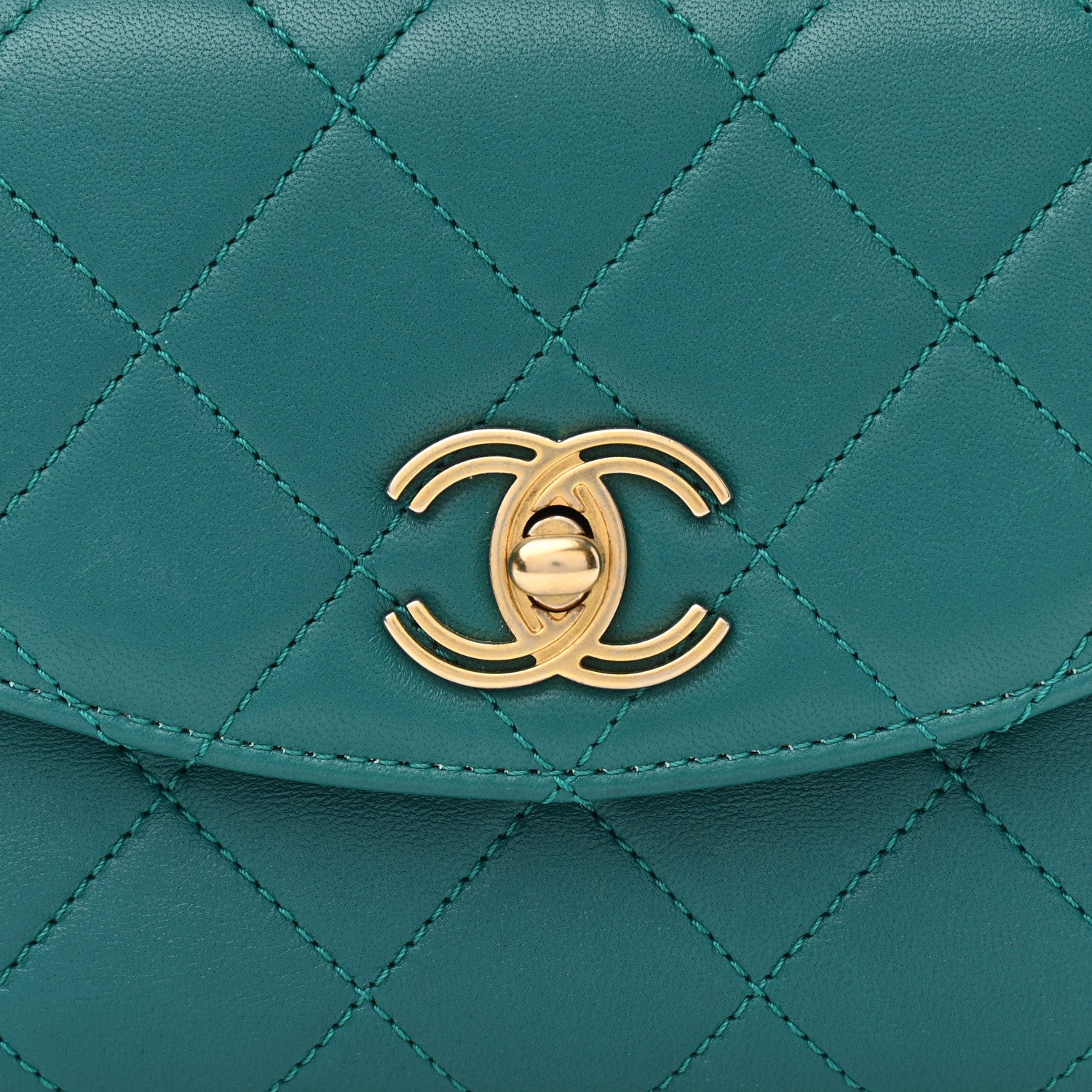 Chanel Lambskin Quilted Small Trendy Spirit Top Handle Bag Green 9 of 12