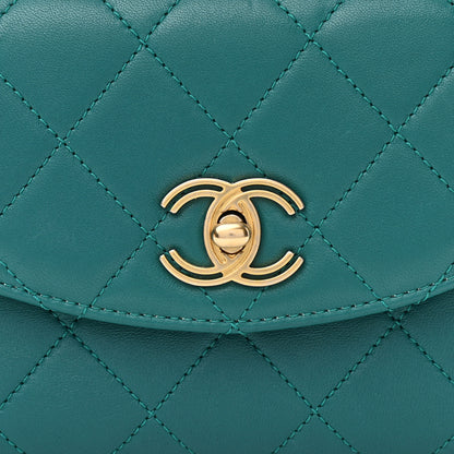 Chanel Lambskin Quilted Small Trendy Spirit Top Handle Bag Green 9 of 12