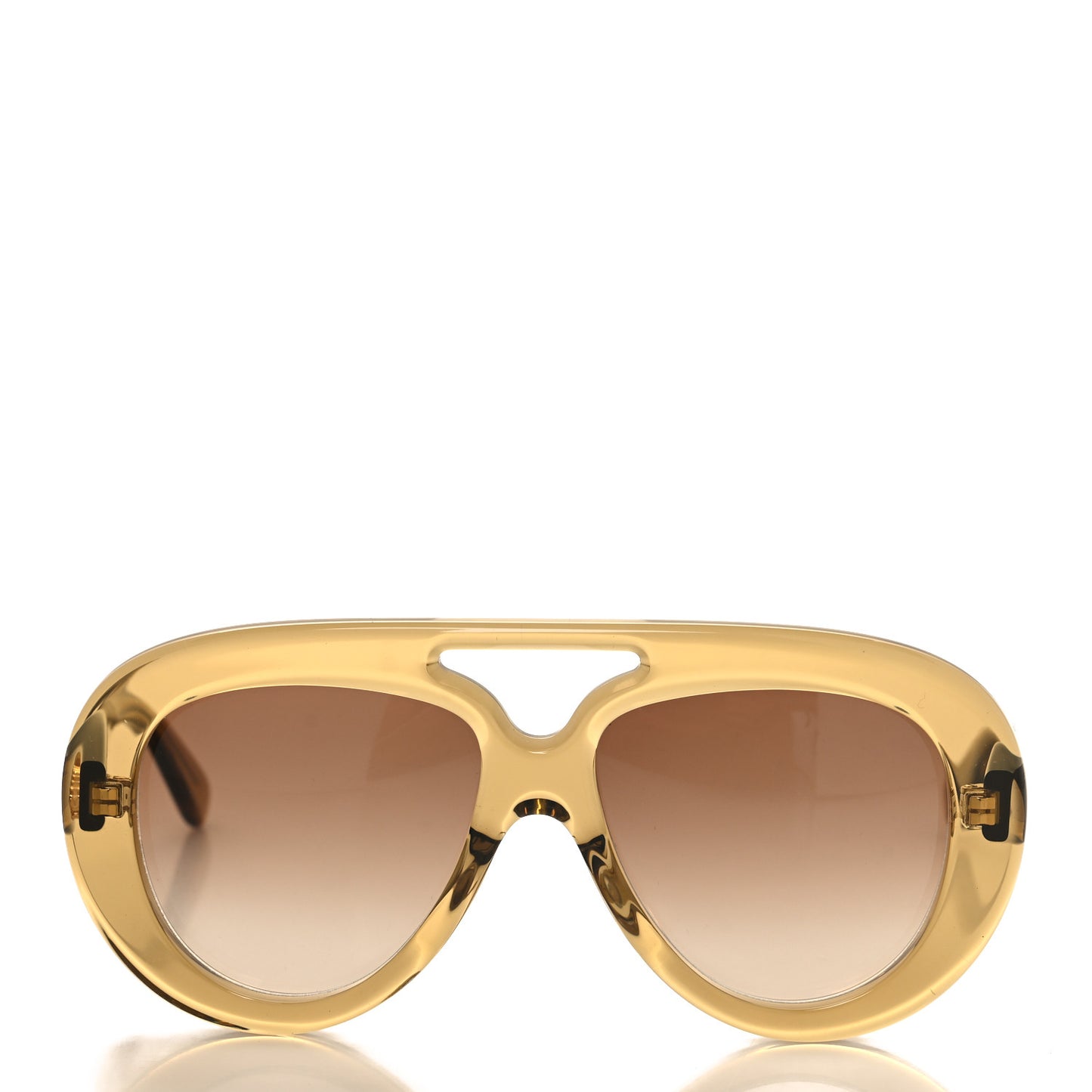 Acetate Curvy Aviator Sunglasses LW40144U Dark Green Brown