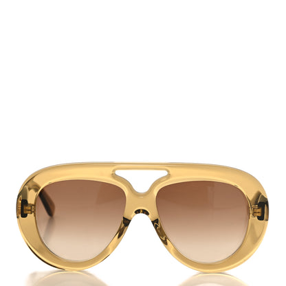 Loewe Acetate Curvy Aviator Sunglasses LW40144U Dark Green Brown 2 of 7