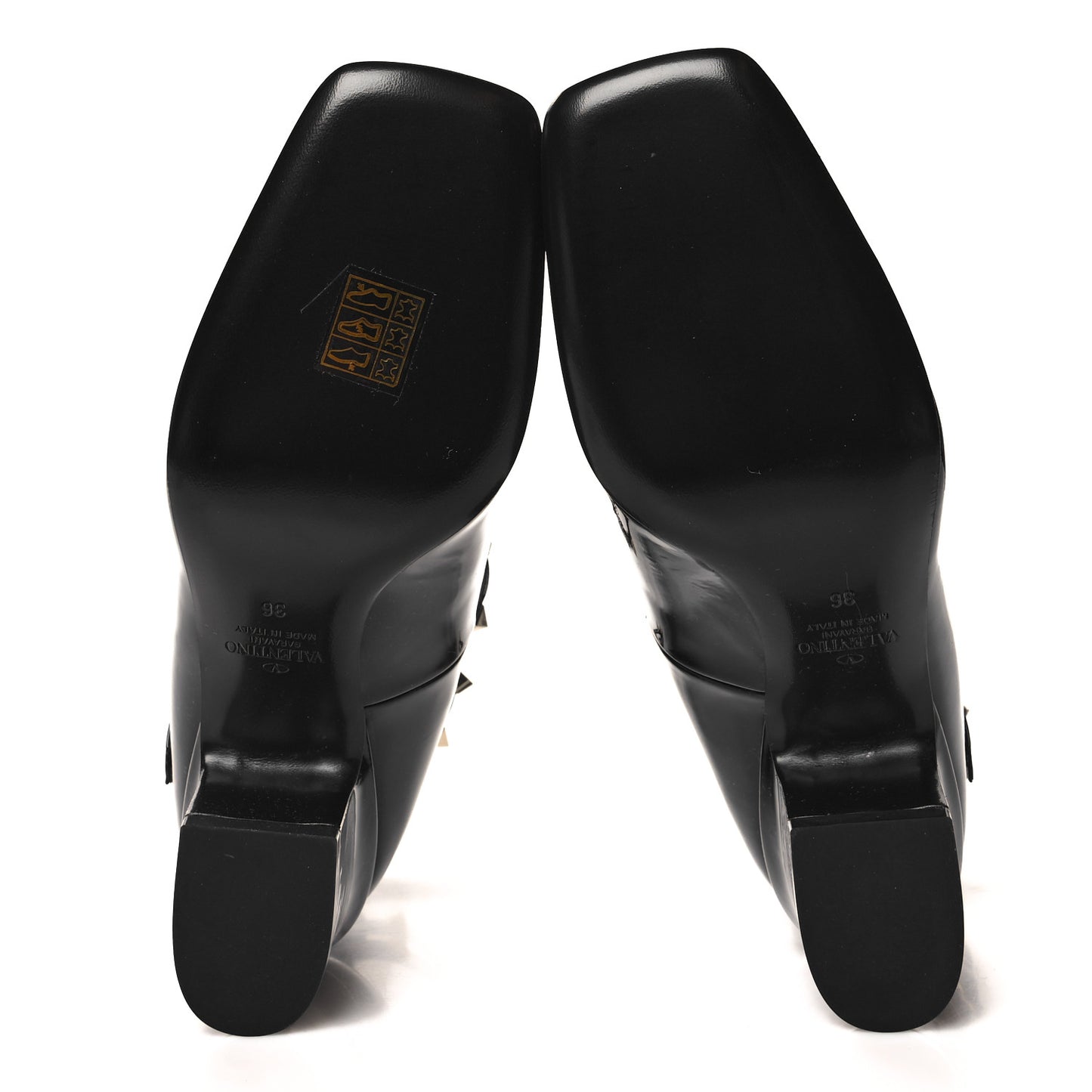 Patent Rockstud Ankle Strap Mary Jane Pumps 36 Black