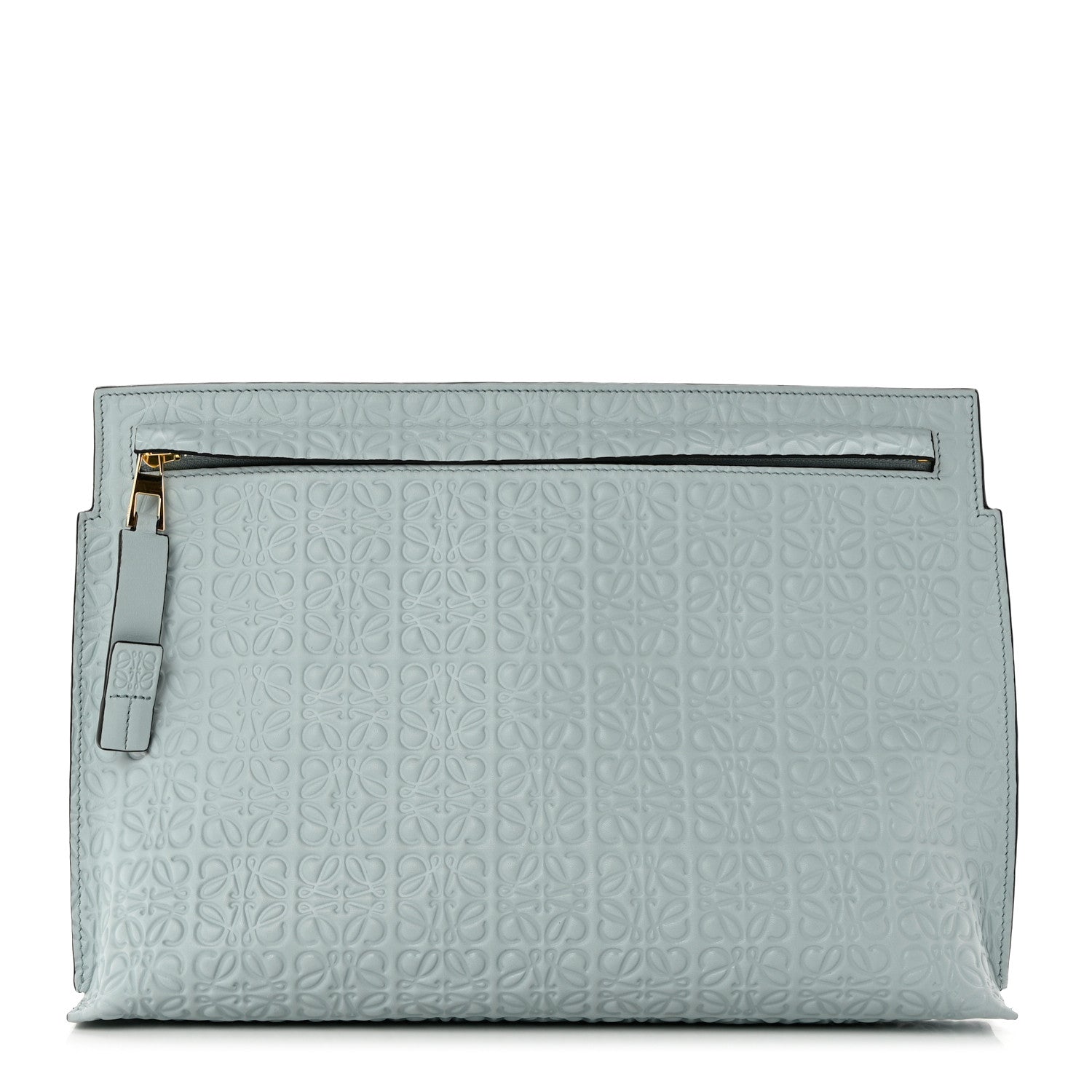 Loewe Calfskin Embossed Repeat T Pouch Light Blue 1 of 6
