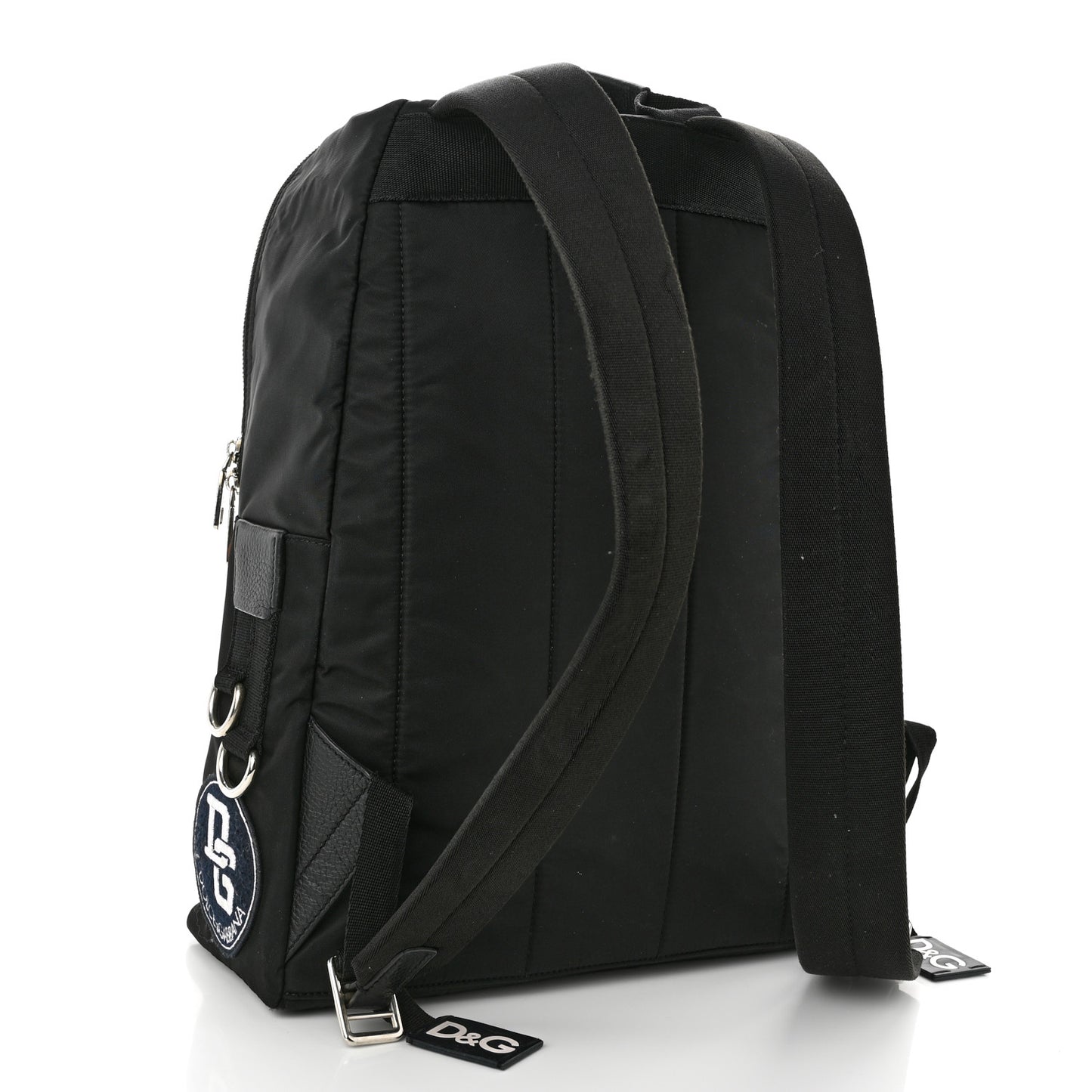 Nylon Logo Patches Backpack Black