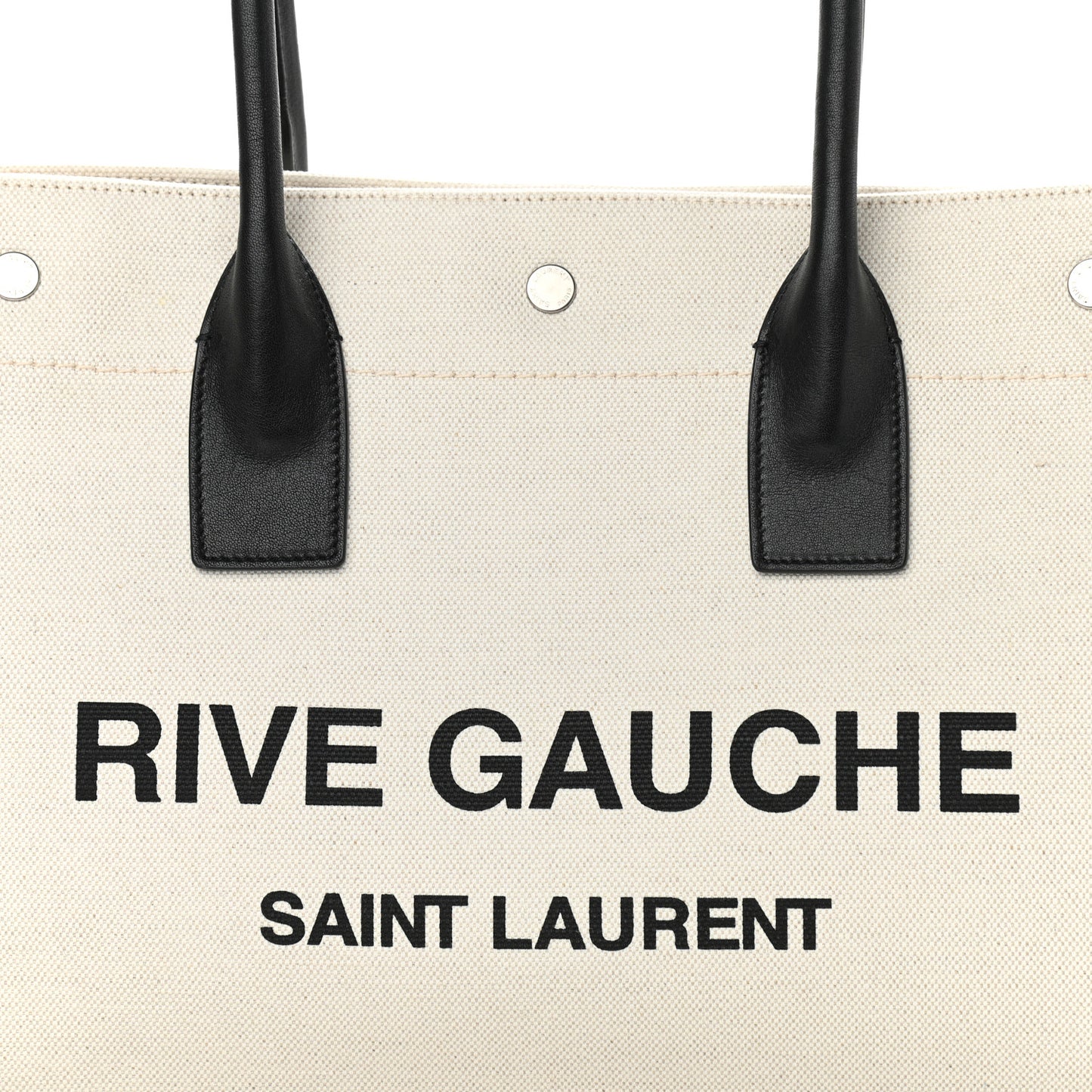 Linen Calfskin Small Rive Gauche Tote Greggio Natural