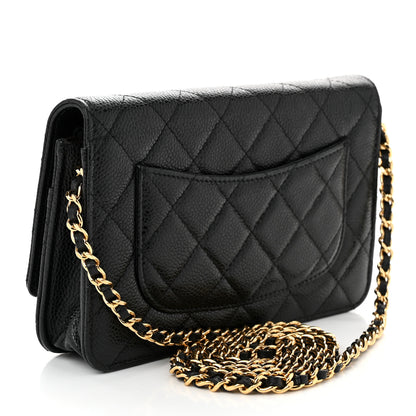Chanel Caviar Quilted Wallet on Chain WOC Black 3 of 13