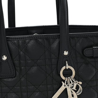 Christian Dior Coated Canvas Cannage Mini Panarea Tote Black 8 of 11