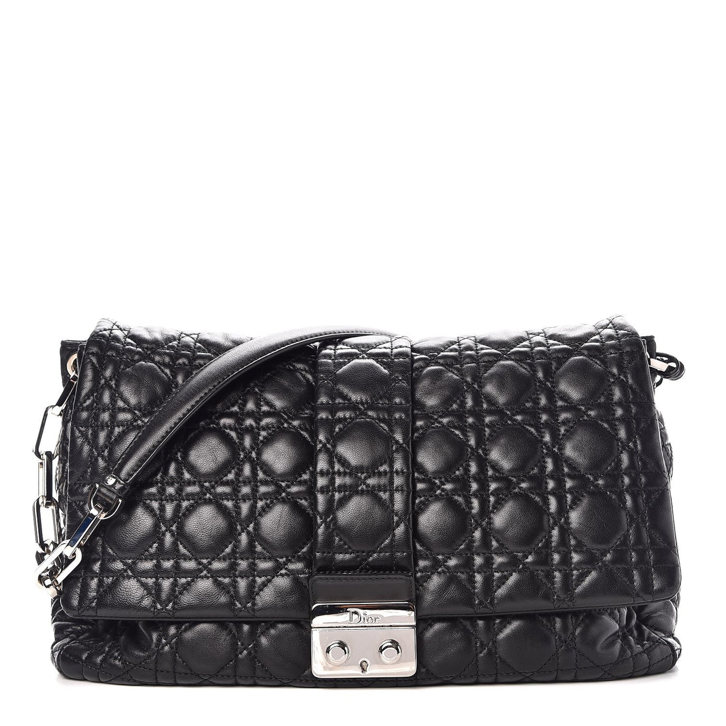 Lambskin Cannage Large New Lock Flap Black