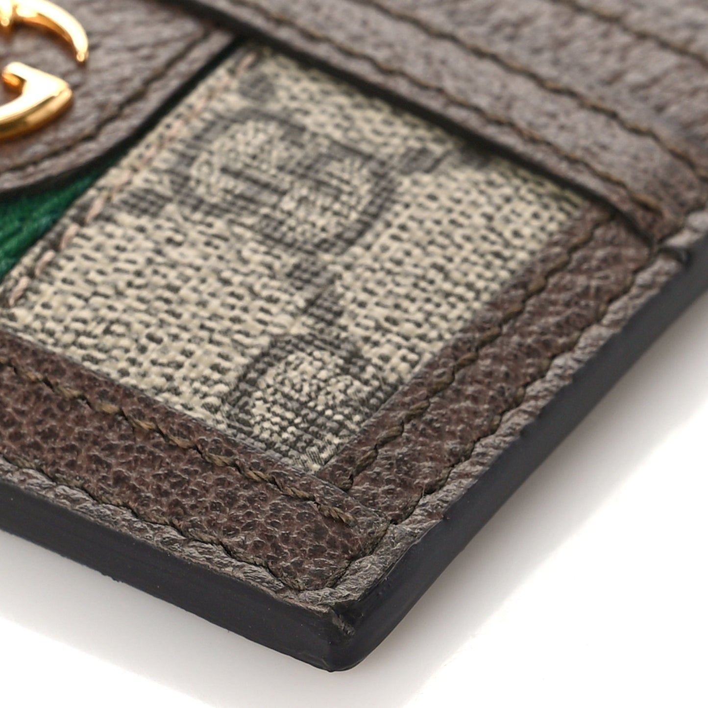 GG Supreme Monogram Ophidia Card Holder Brown