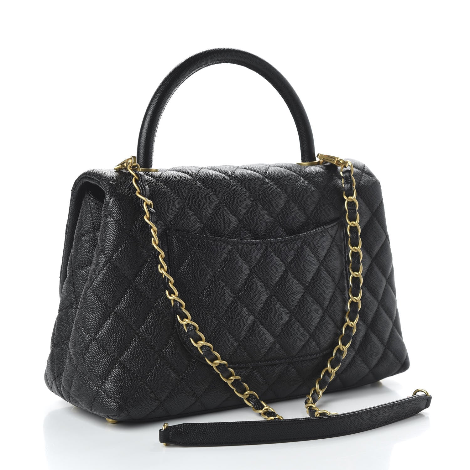 Chanel Caviar Quilted Small Coco Handle Flap Black 3 of 11