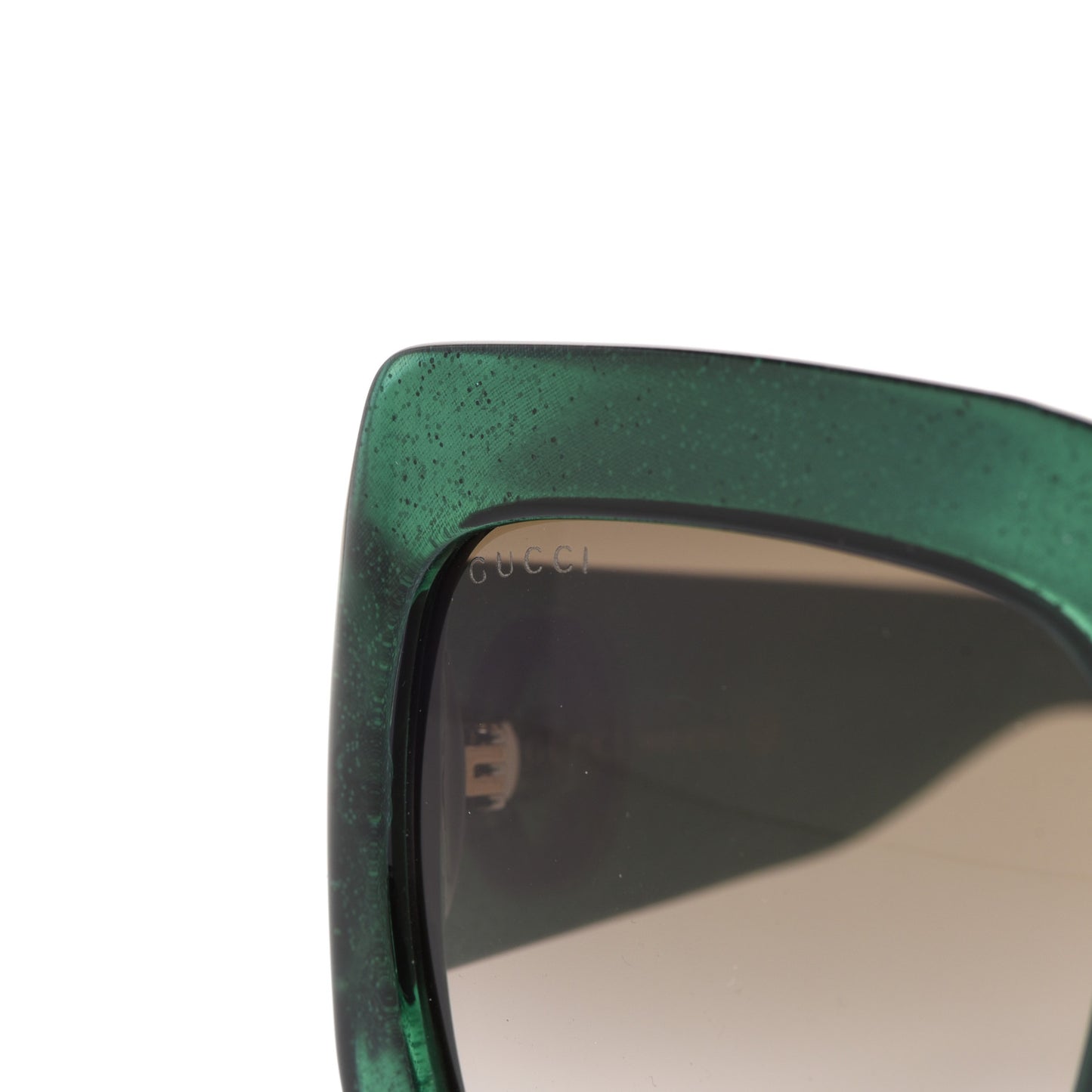 Glitter Acetate Square Frame Sunglasses GG0053S Green