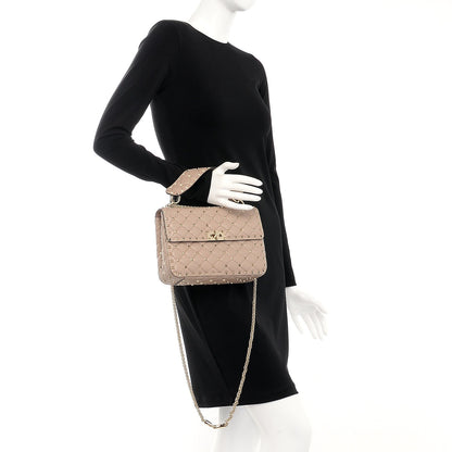 Valentino Garavani Lambskin Medium Rockstud Spike Shoulder Bag Poudre 2 of 8
