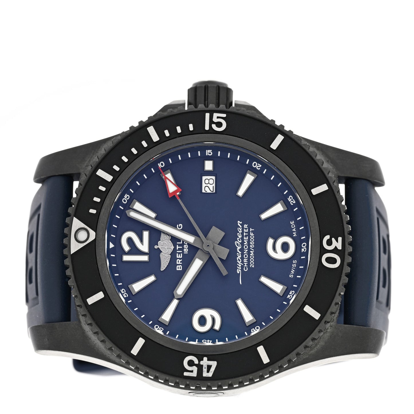 DLC Coated Stainless Steel Rubber 46mm Superocean Automatic Watch Blue M17368D71C1S1