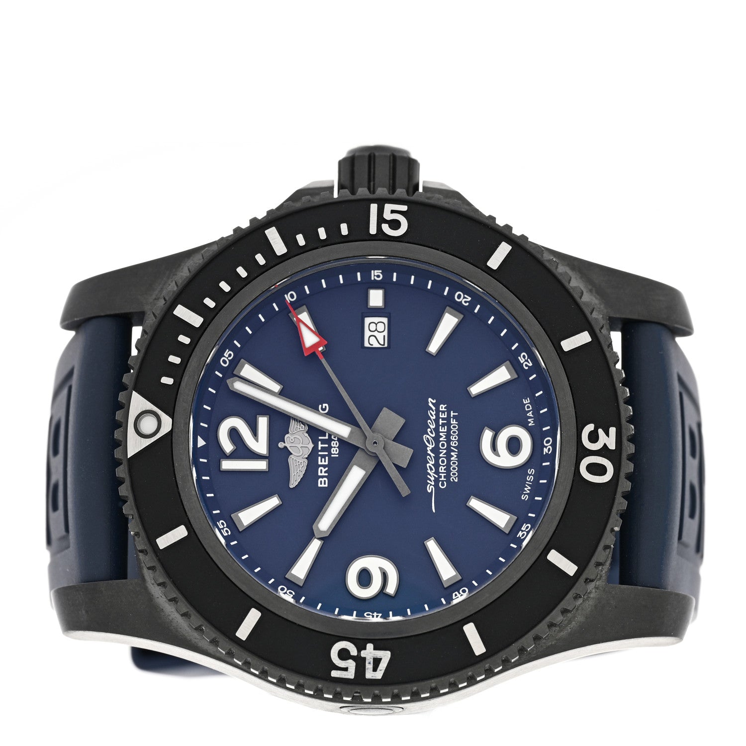 Breitling DLC Coated Stainless Steel Rubber 46mm Superocean Automatic Watch Blue M17368D71C1S1 2 of 5