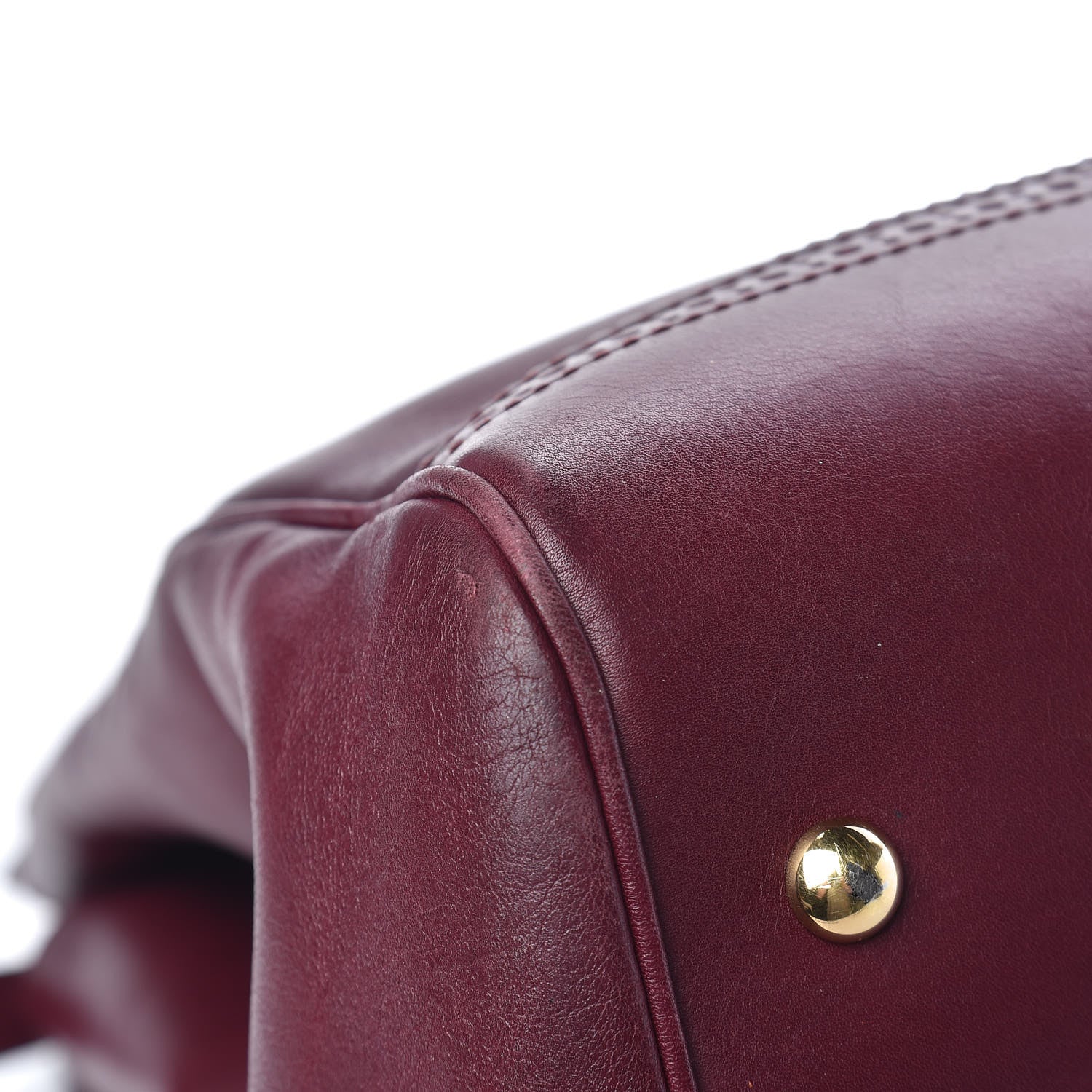 Gucci Calfskin Duilio Brogue Top Handle Bag Burgundy 16 of 22