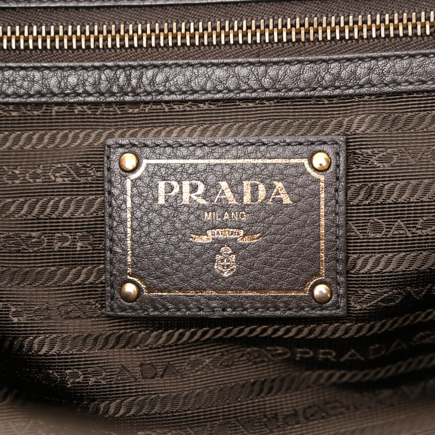 Tessuto Nylon Jacquard Logo Tote Black Teak
