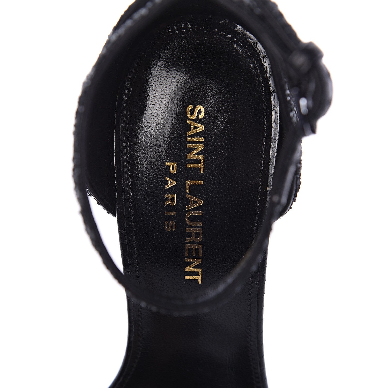 Saint Laurent Glitter Opyum Sandals 36 Black 6 of 7