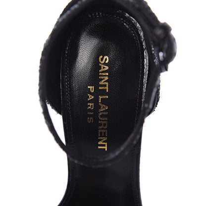 Saint Laurent Glitter Opyum Sandals 36 Black 6 of 7