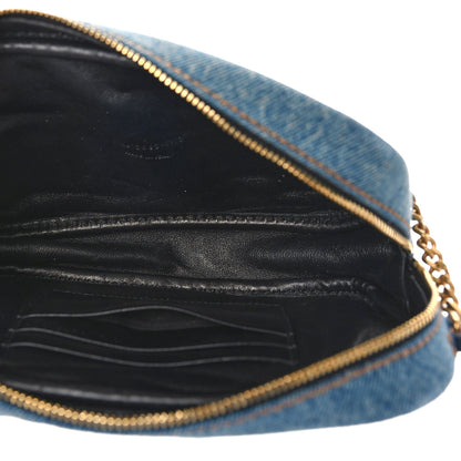 Saint Laurent Denim Matelasse Monogram Mini Lou Camera Bag California Blue 5 of 9
