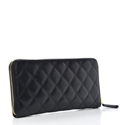 Chanel Caviar Quilted Large Gusset Zip Around Wallet Black 3 of 7