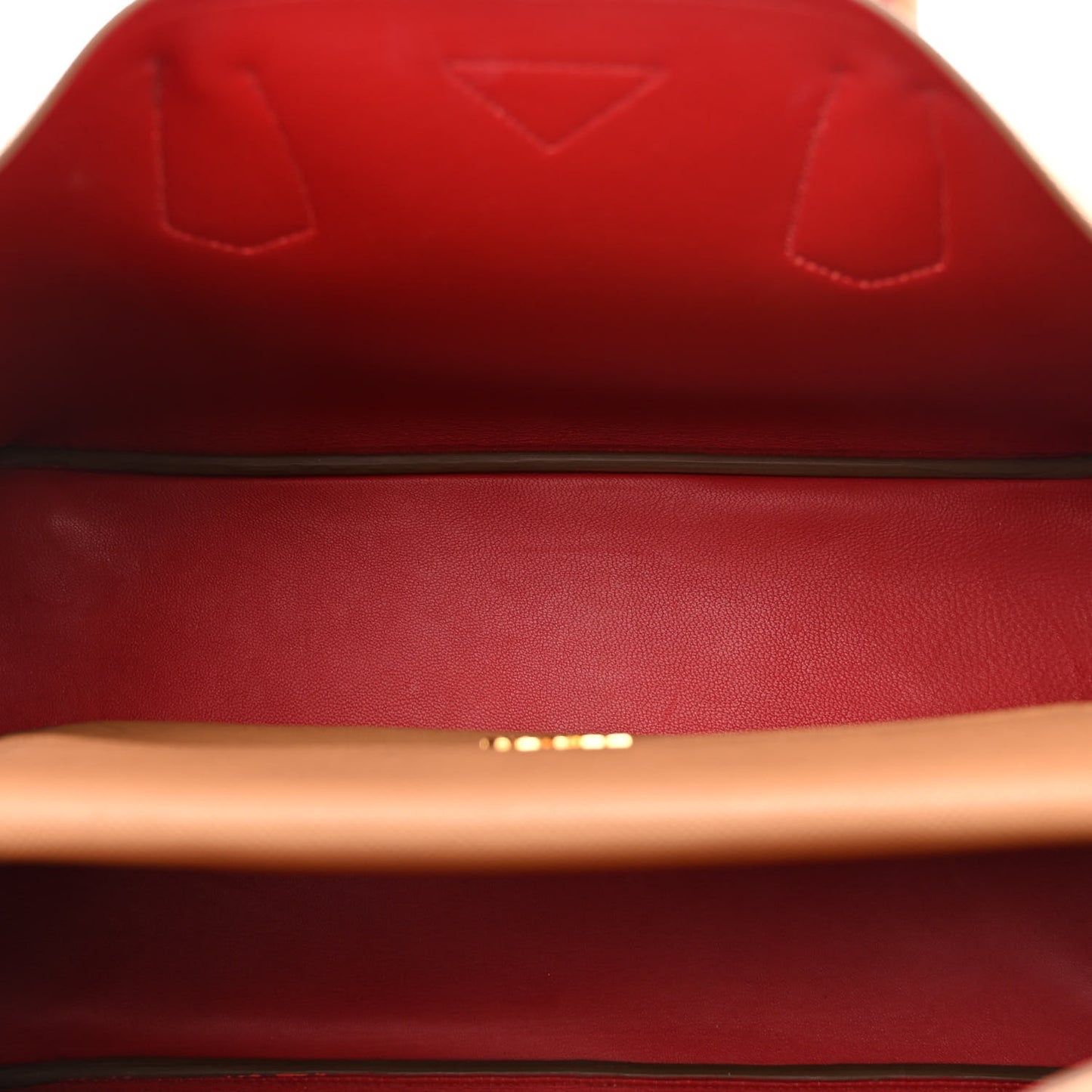 Saffiano Cuir Large Double Bag Caramel Fuoco