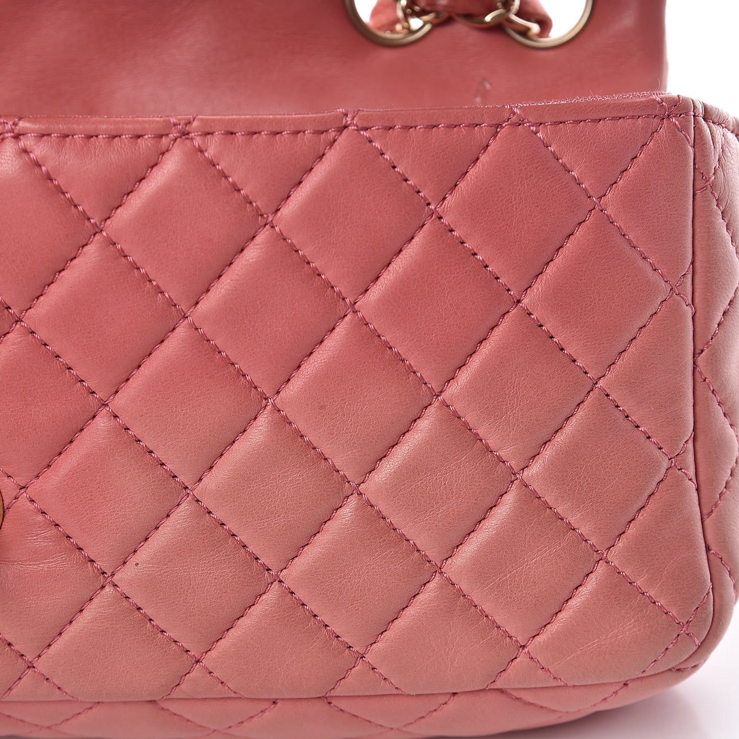 Lambskin East West Valentine Charms Flap Pink