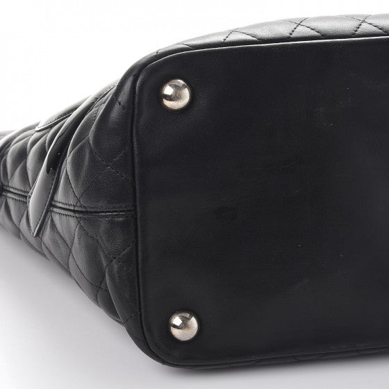 Calfskin Quilted Large Cambon Tote Black