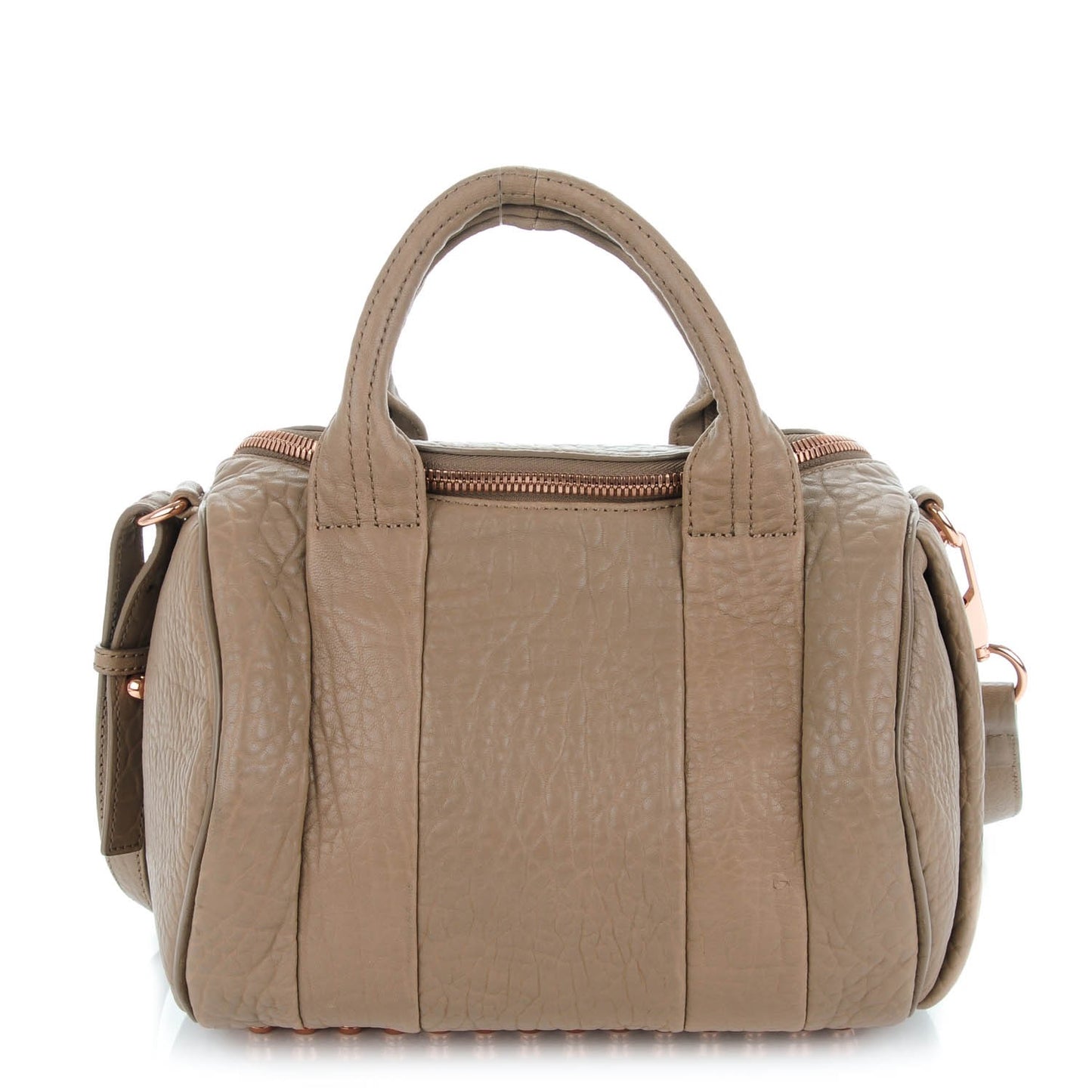 Pebbled Lambskin Rockie Latte Rose Gold Hardware