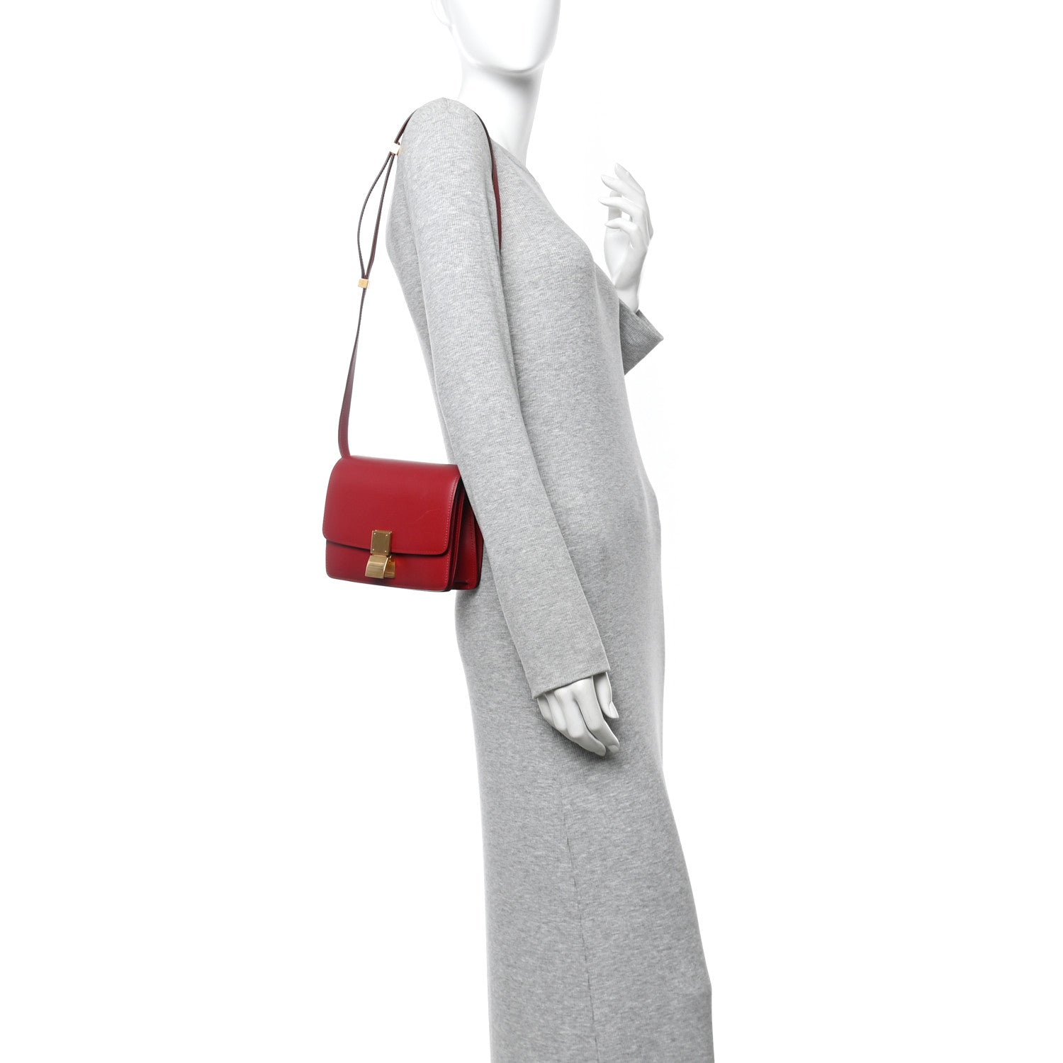 Celine Smooth Calfskin Small Classic Box Flap Bag Red 2 of 13