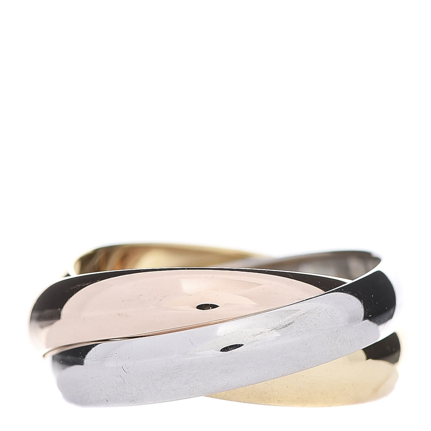 Cartier 18K Pink Yellow White Gold Classic Trinity Ring 49 4.75 3 of 6