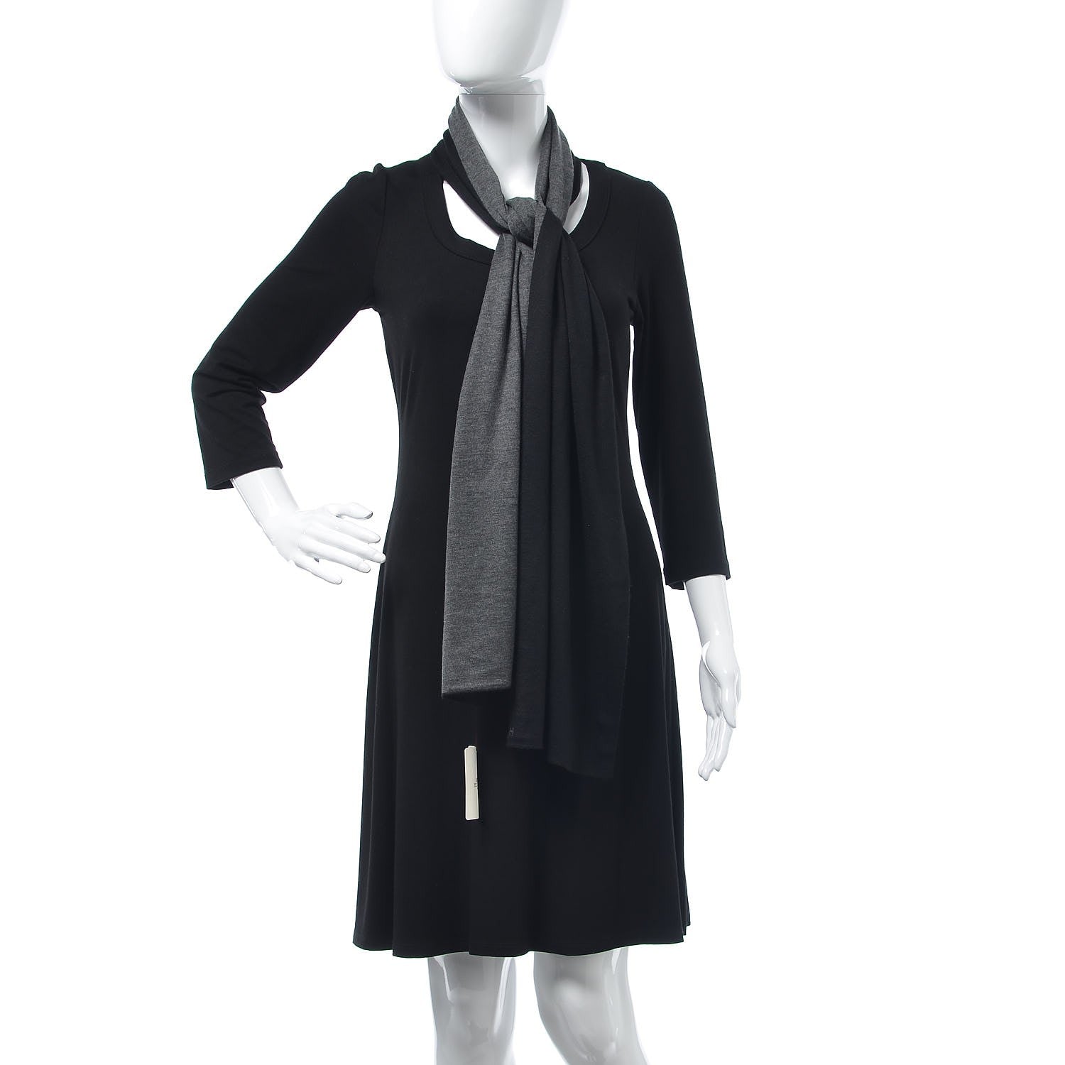 Hermes Cashmere Silk Aller Retour Scarf Black 2 of 5