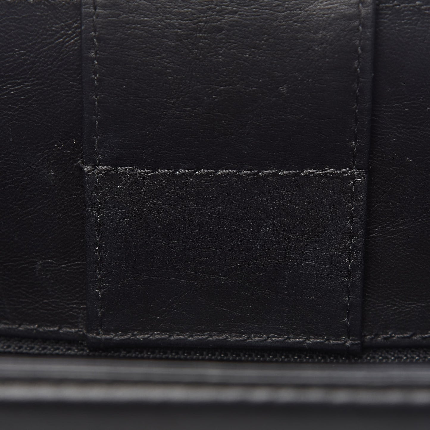 Aged Calfskin Chevron Quilted Large Shopping Tote Black