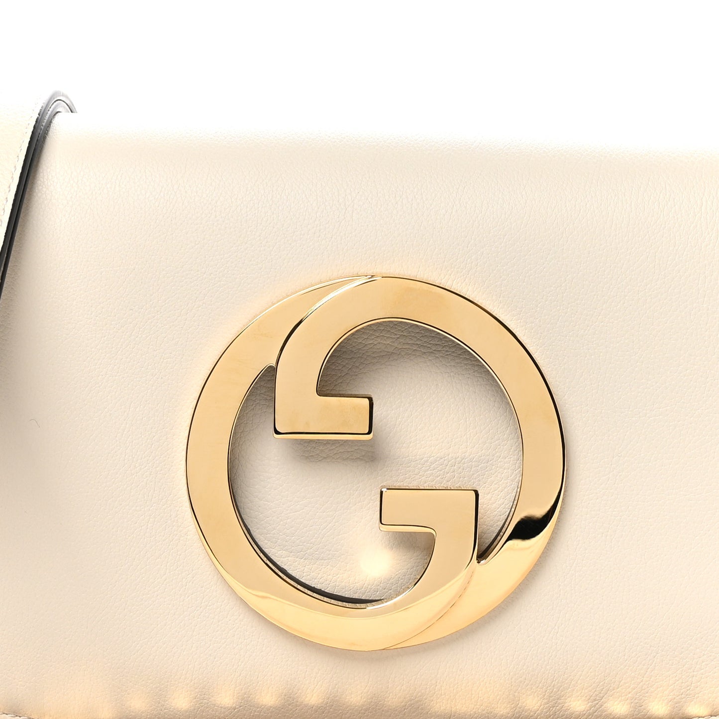 Roxy Calfskin Blondie Chain Shoulder Flap Bag Mystic White