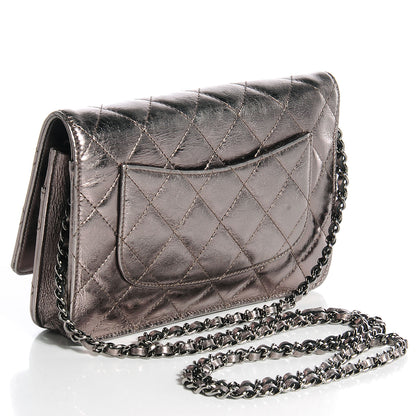 Chanel Aged Calfskin Quilted Reissue Wallet On Chain WOC Dark Silver 3 of 8