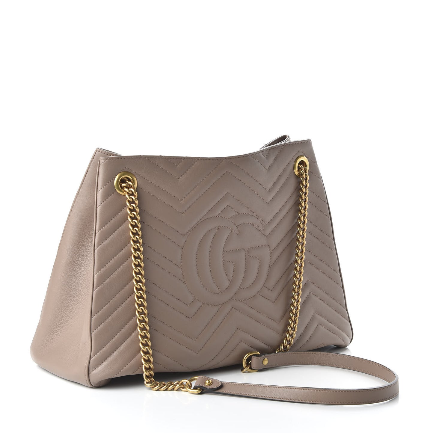Calfskin Matelasse Medium GG Marmont Shoulder Tote Bag Porcelain Rose